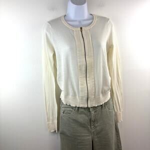 Banana Republic 100% Cotton Full-Zip Cardigan Light Sweater Y2K Sz S